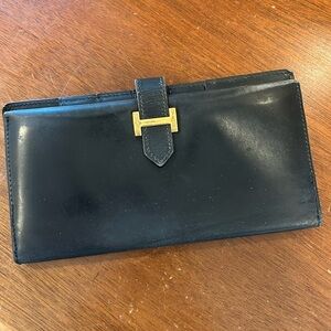 Vintage Hermes Bearn Wallet - Black